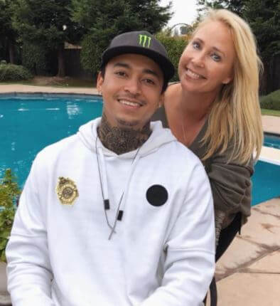 Kelle Huston with her son Nyjah Huston.